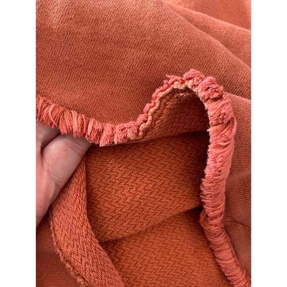 Mango size small crewneck distressed revolve pullover sweatshirt burnt orange - Picture 5 of 6